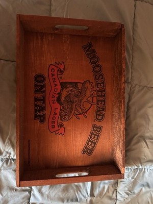 Moosehead Beer Canadian Lager Wooden Tray 20'' x 14'' Breweriana Collectible