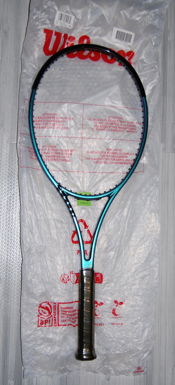 WILSON Ultra Pro 16x19 V4 H19 Tennis Racquet Grip Size 4 3/8, L3 - NEW