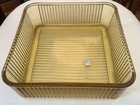 Vintage 1940s Federal Glass Amber Yellow 8.5” Square Refrigerator Dish W/O Lid
