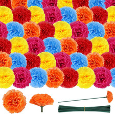 50 Pcs Day of the Dead Marigold Flowers Heads - Muti-Color