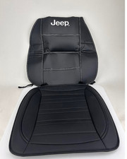 Jeep Logo Black Synthetic Leather Sideless Front Car Truck Seat Cover