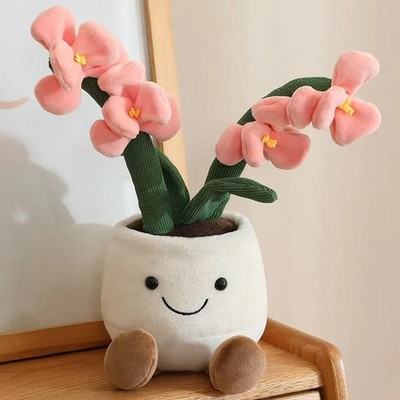 JellyCat Amuseables Pink Orchid Flower Plant Soft Plush Toy 35cm 50%OFF