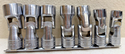 RARE Snap-On 7-Piece SUM 1/2'' Drive Metric 15-27mm Universal Swivel Sockets Set