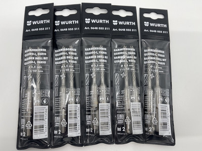 10x WÜRTH 0648075511 SDS PLUS Hammerbohrer Plus Quadro-L Vario Ø 5,5mm