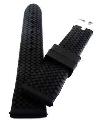 Bracelet de montre en caoutchouc 22 mm bande de roulement de pneu fermoir à broche en acier inoxydable 100% étanche - Photo 1/4