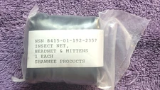 MOSQUITO HEADNET & MITTENS NYLON NOS BAILOUT BAG