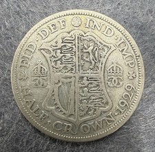 1929 Great Britain George V Half-Crown Coin - 50% Silver (Uncertified)