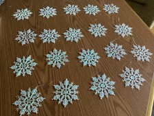 19 Pcs Clear Snowflake Ornaments for Christmas Tree, Plastic Glitter Snowflakes