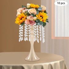 10PCS Crystal Flower Stand Tabletop Flower Arrangement Stand Flower Stands Gold