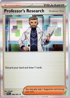 Professor's Research 088/091 Rare Paldean Fates Pokemon Holo Lightly Played