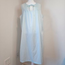 Archdale Lingerie Vintage 80s Nightgown Womens Large Light Blue Sleeveless Midi