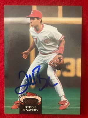Freddie Benavides 1992 Topps Stadium Club #394 Cincinnati Reds SIGNED Auto