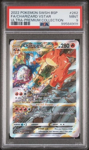 2022 POKEMON SWSH BLACK STAR PROMO #262 FULL ART/CHARIZARD VSTAR PSA 9