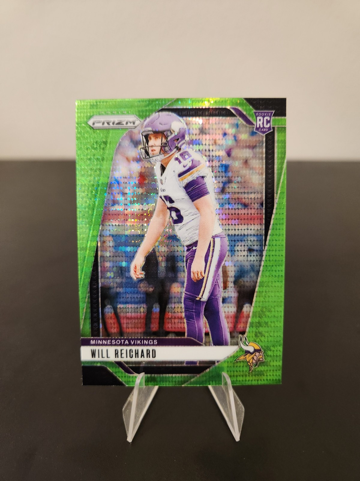 2024 Panini Prizm - Rookies Will Reichard #396 Neon Green Pulsar Prizm (RC)