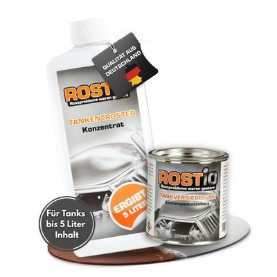ROSTIO 0,5 Liter Tankentroster plus 250ml Tankversiegelung Set
