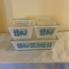 Pyrex Amish Butterprint Refrigerator Ovenware Dish Set of 4 (8-Pcs.) 501-503 (E)