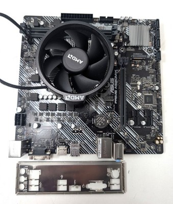 Asus Prime A520M-K Mainboard + AMD Ryzen 5 1600 + Kühlkörper + Backplate