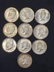 Lot of 10 Kennedy Half Dollars 40% Silver Money 1966-69 D P Mint Coins 50 Cent