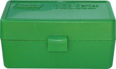 Mtm Ammo Box .22/ 6mm Ppc & Br 50 Rounds Flip Top Style Green - RS-S-50-10