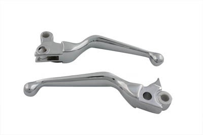 V-Factor 43036 Chrome Wide Blade Lever Set for Big Twin 96-17