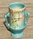 Vintage Art Deco Roseville 774-6 Moss Vase Blue Green 6.5 Ins H