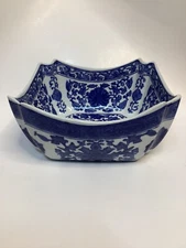 Vintage Blue & White Bowl Seymour Mann Fine Porcelain & China Serving Rare HTF