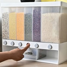 Dispenser Rice Grain Dry Food Kitchen Wall Mounted Storage Cereal Containers Box
