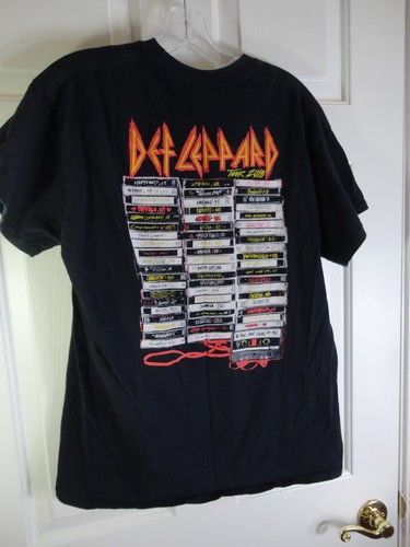 Camiseta de algodón negra Gildan Def Leppard Band 2018 gira de conciertos talla L - Imagen 2 de 3