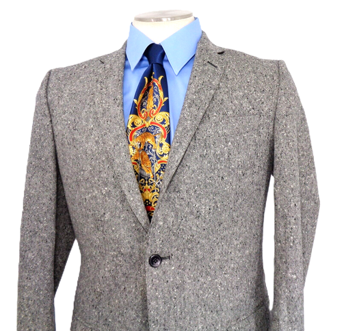 Gianni Versace Dappled Gray Nailhead Tweed Sport Coat Slim Fit Men's 44 R - Picture 9 of 23