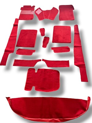 Carpet Set Carpet For Mercedes W110 Small Tail Fin Rubber Heel Protectors Red
