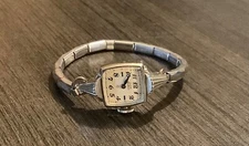 Vintage Elgin 10k Fancy White Gold Filled Case 1940’s Watch Movement 651 Running