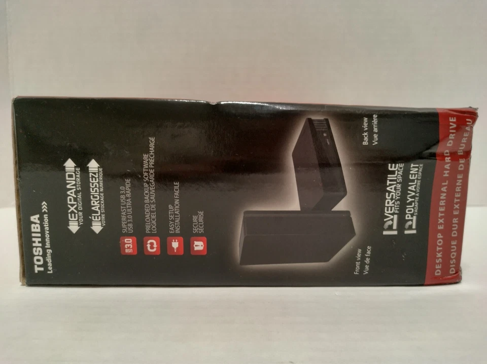 Toshiba Canvio Desk 3TB DeskTop External Hard Drive SuperFast Usb 3.0 NEW SEALED - Image 4 of 4