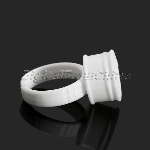 50Pcs Permanent Tattoo Makeup Eyelash Eyebrow Ink Cups Caps Holder Finger Ring - Picture 9 of 9