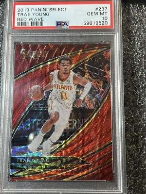TRAE YOUNGのRC COURTSIDE 2020-21 Select Trae Young Courtside Red White Green Cracked