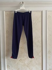 NWT Janie And Jack Girls Bow Cuff Leggings 12 Navy