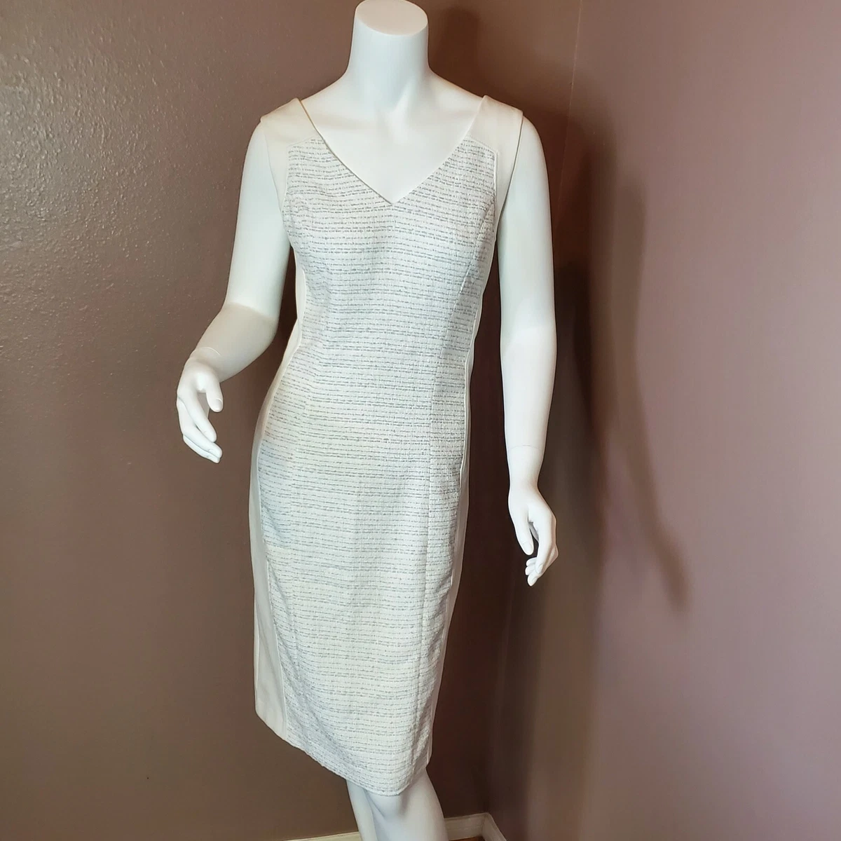 White house black market silver dress top
