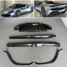 Carbon Fibre For Ferrari 296 Bumper Lip Spoiler Splitter Body Kit /Side Skirt