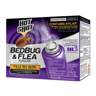 Hot Shot Bedbug and Flea Fogger, 3-Count      **SAME DAY SHIPPING**