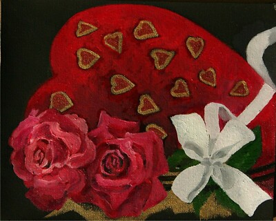 Yary Dluhos Original Oil Painting Valentine S Day Love Chocolate