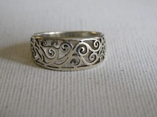 Sterling Silver Open Work Scroll Band Ring Sz 9