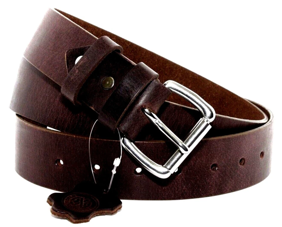 Men's Genuine Buffalo FULL GRAIN Leather Belt, 1 1/2" width, Handmade, By Amish - Image 2 of 4