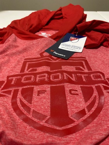 New MLS soccer Fanatics TORONTO FC XL red long sleeve hoodie jersey
