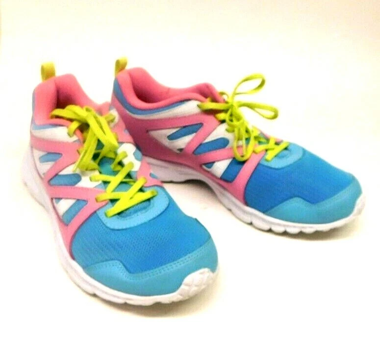 Reebok Run Supreme 2.0 filles jeunesse 7Y bleu éclaboussure rose blanc jaune AR3473
