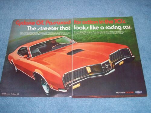 1970 Mercury Cyclone Spoiler Vintage Ad "You'd Better Bring Along A Drag Chute" - Picture 2 of 2