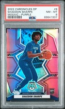 Shaedon Sharpe 2022 Panini Chronicles Draft Picks Mosaic RC #8 Purple /49 PSA 8