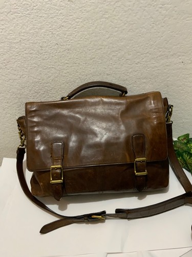 Frye Logan Flap Cognac Men’s Leather Messenger Bag $498 - Picture 4 of 15