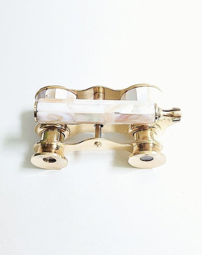 Lemaire Antique maritime opera glasses brass Binocular Mother Of Pearl La paris - Picture 7 of 8