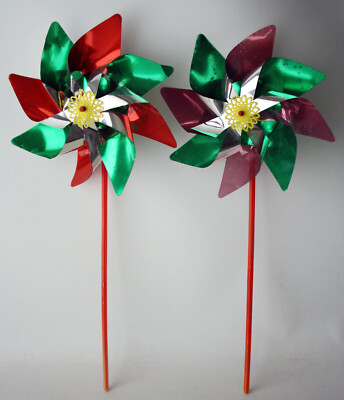 Buy 2X RARE VINTAGE 80'S GREEK PLASTIC WINDMILL AIR WIND SPINNER