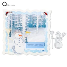 SNOWMAN with PRESENTS Embossing & Cutting Dies-Scrapbooking, Card Making, + More