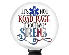 EMT Sirens Badge Holder Reel Paramedic First Responder Gifts Medical Humor EMS